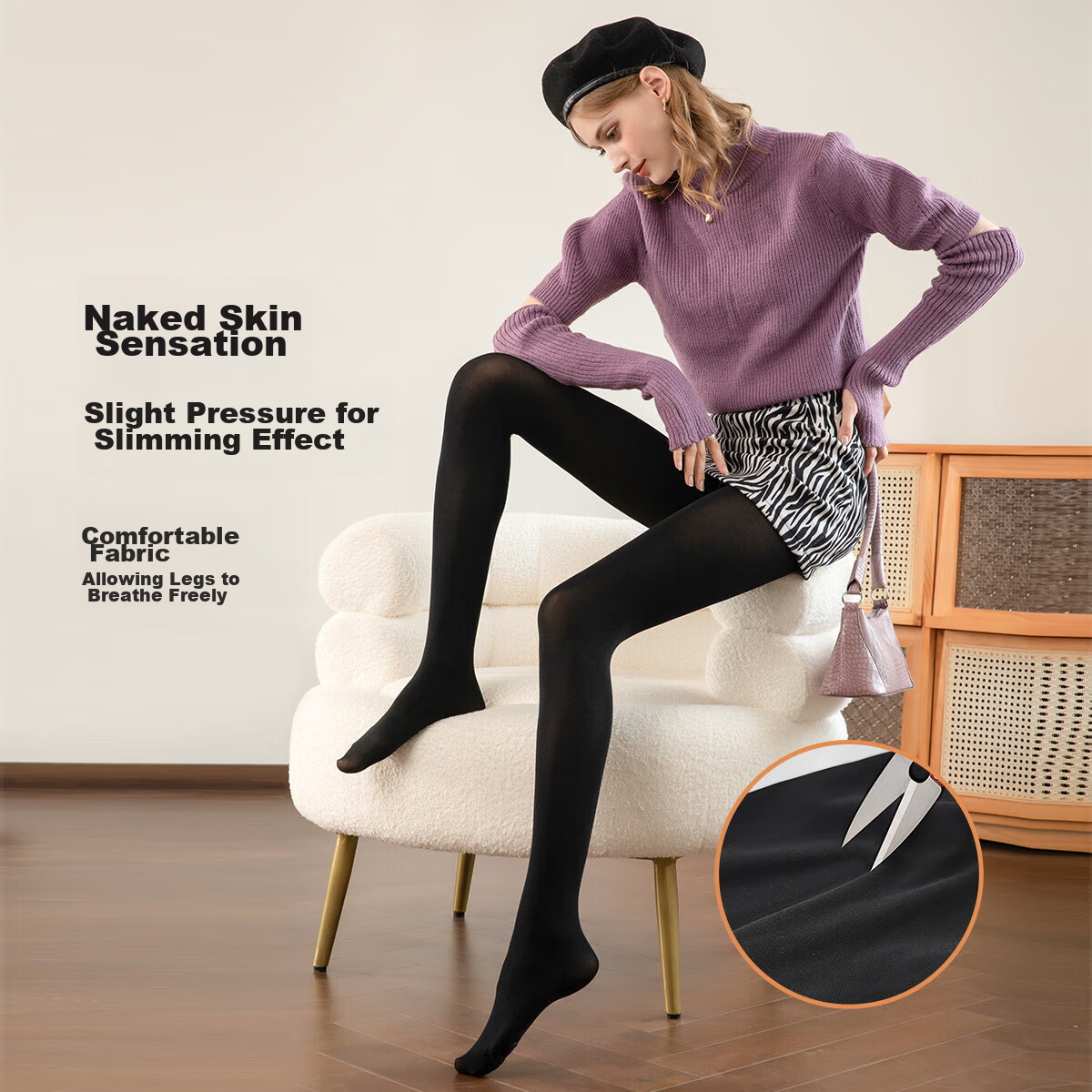 Afandi [Spring New Customizable Cut] Women's Seamless Thick Tights, Mid-Thick Leggings Socks