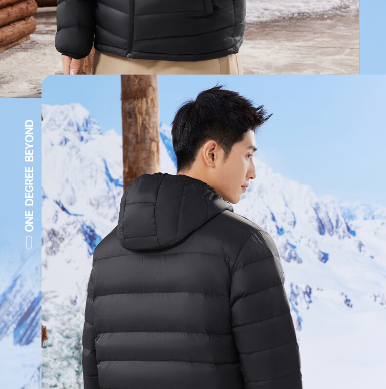 361° Men's Down Jacket Autumn Winter New Lightweight Short Warm Hooded Sports Inner Layer 652544302D-4 19