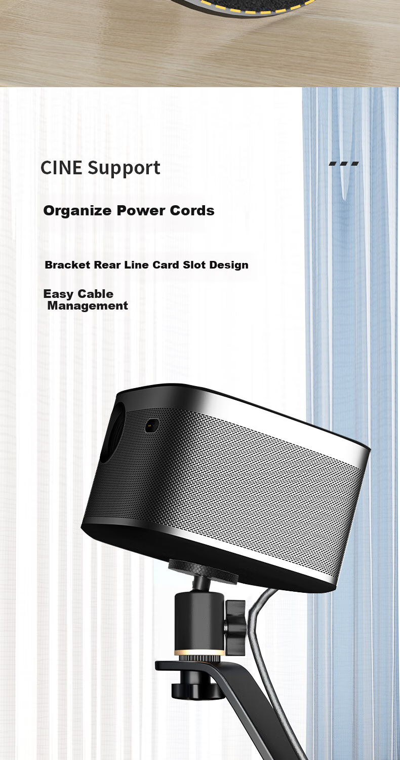 CINE Projector Desktop Stand Metal Round Plate Cloud Platform Bracket Suitable for XGIMI, JmGO, Dangbei, Fengmi, Xiaomi, Xiaoming Projectors Bedside Mount Storage Rack PB25 5