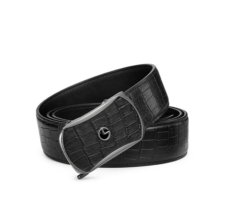 Goldlion Stainless Steel Automatic Buckle Belt for Men, Business Trouser Belt with Red Wood Gift Box, Birthday Gift 7