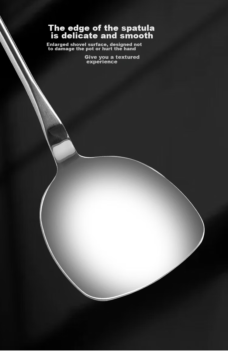 Banwushenghuo 304 Stainless Steel Spatula, Cooking Spatula, Wok Turner, Kitchen Utensil for Home Use, Cast Iron Pan, Specialized Cooking Spatula for Iron Pans 7