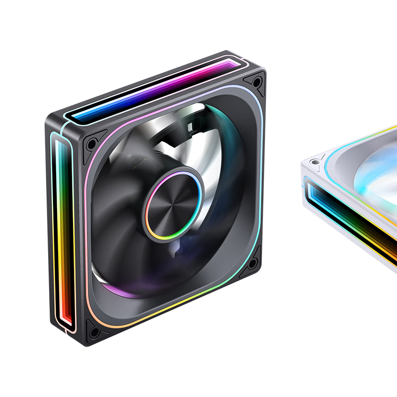 JONSBO ZA-120B ARGB Version Black 12CM Case Fan (Four-Sided Layered Mirror Effect, Motherboard Synchronized Lighting Effect, Aluminum Logo, PWM Male And Female Connectors)
