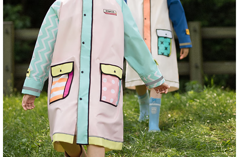 TIANTIANZAI Children's Raincoat for Girls And Boys, Elementary School Students' Specialized with Backpack Space, Kindergarten Full-Body Rain Protection Separate Poncho 9