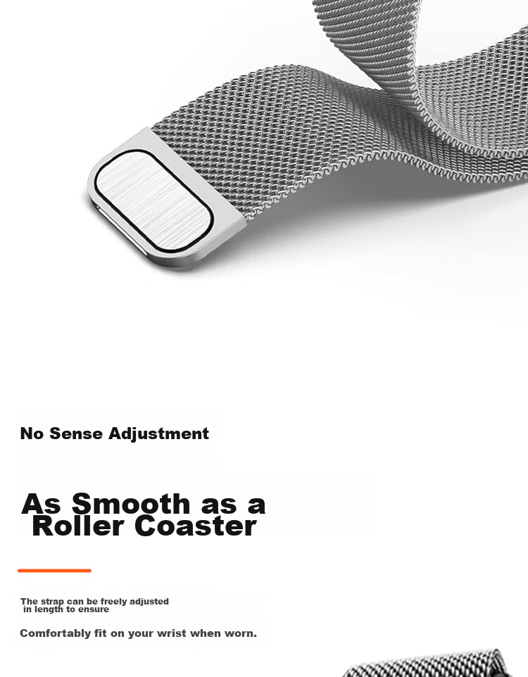 ESCASE Stainless Steel Magnetic Watch Strap Compatible with KeepB4B4Lite Watch, 16mm Universal Milanese Loop, Quick Release, Anti-Slip, Breathable, Suitable for Men And Wome 5