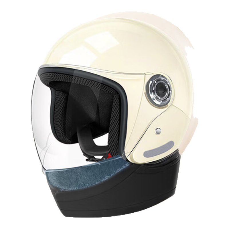 BAOHU Helmet 3C Certified Unisex HD Anti-Fog Lens Adult Electric Vehicle Warm Four-Season Winter Cold-Resistant Helmet 301 Snow Frost White