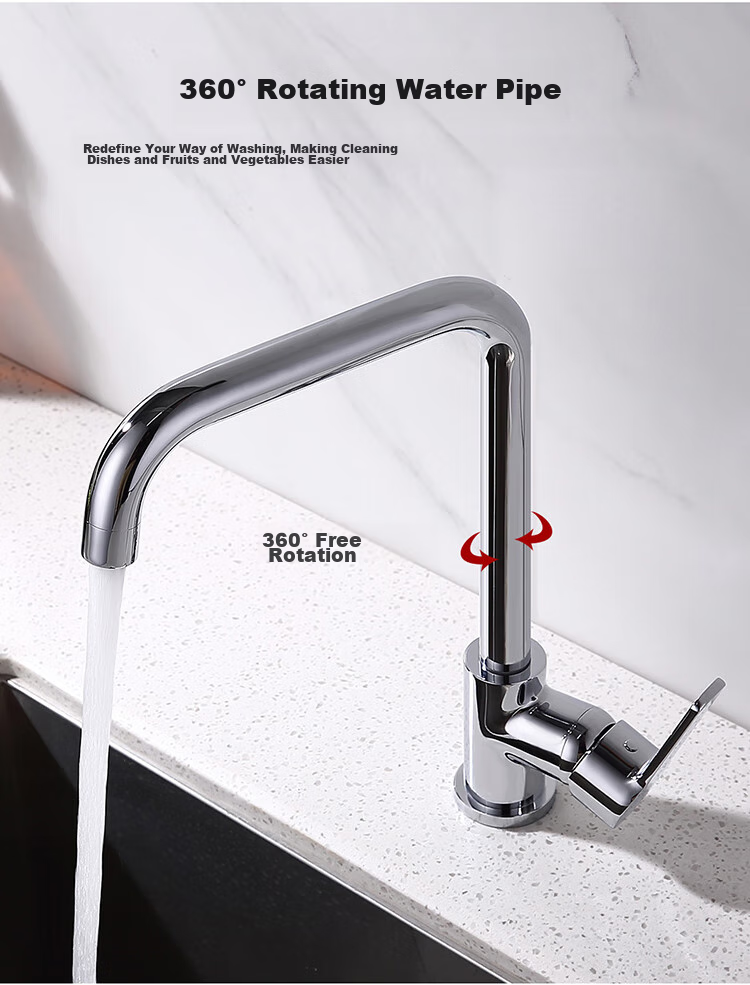 Larsd Kitchen Faucet, Hot And Cold Vegetable Washing Sink Faucet, Copper Body Rotatable Dishwashing Basin Tap F025 5