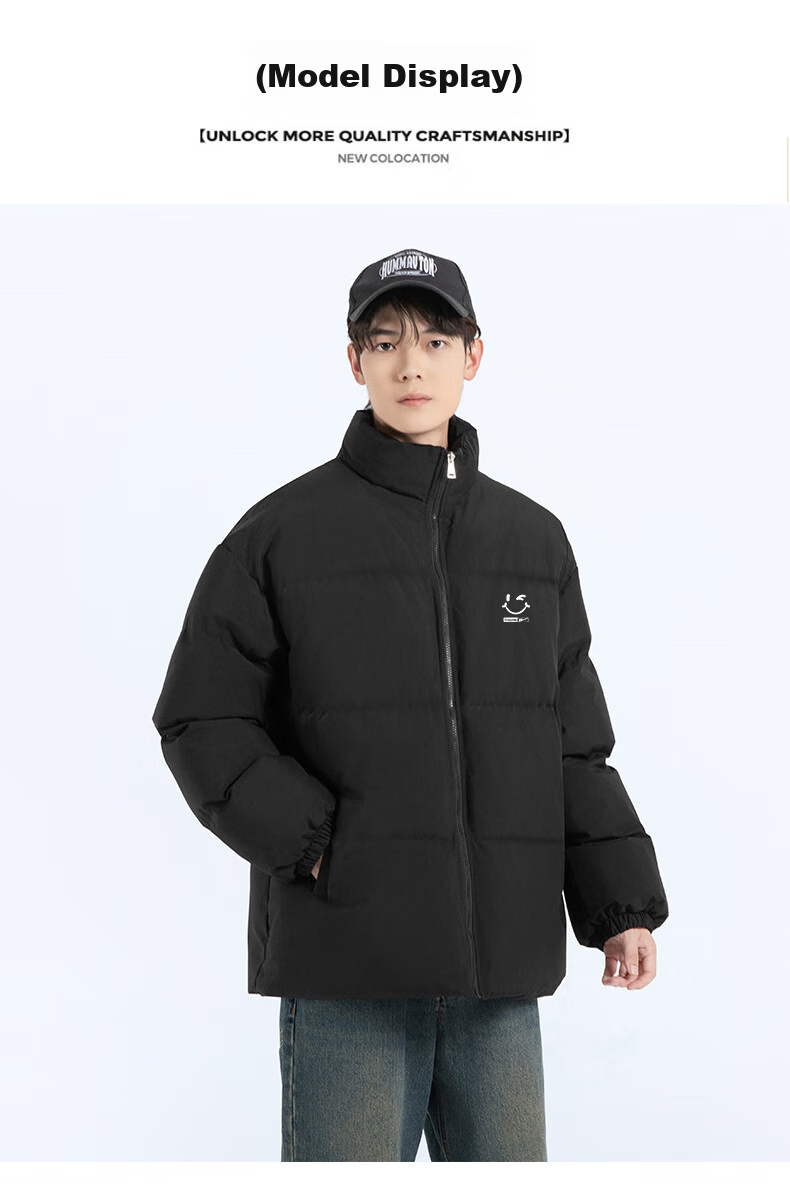 Huili Cotton Jacket for Men, Trendy Versatile Casual Fleece Coat, Thickened And Warm, Loose-Fitting Winter Cotton Padded Outerwear 9