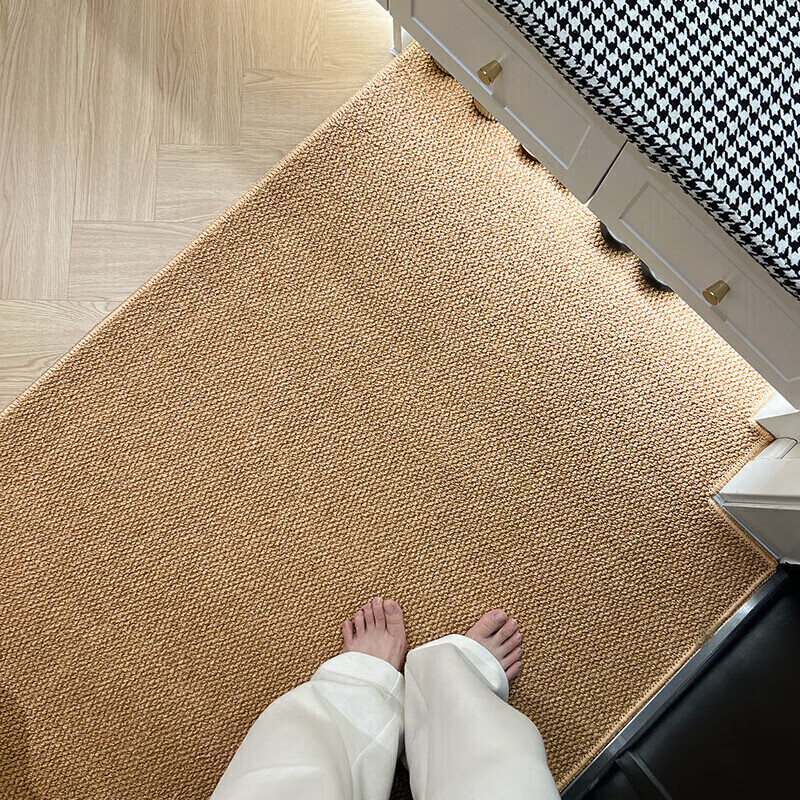 BULULOM Entrance Door Mat Sisal Imitation Carpet Door Mat Foot Mat Camel Yellow - Sisal Imitation - Cotton Back 50*80cm
