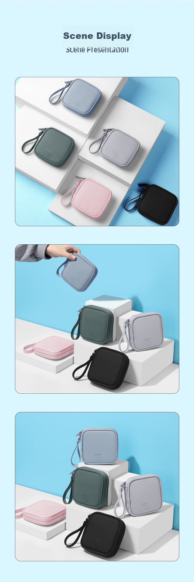 Biyoumei Earphone Storage Pouch, Cable Organizer, USB Flash Drive Case, Charger Accessory Storage Bag 11