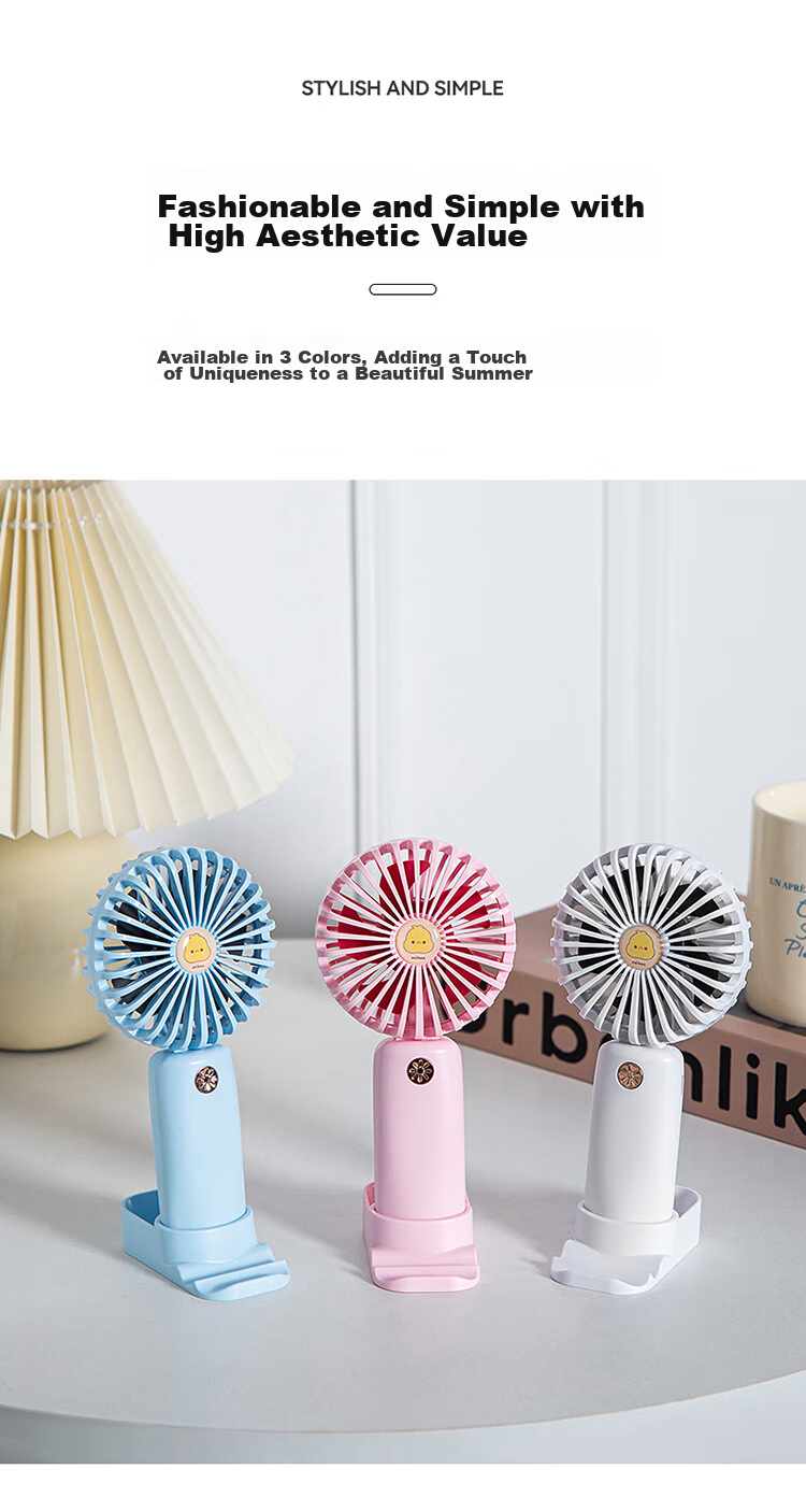 Kingdee Handheld Mini Fan, Small Desktop Electric Fan, Dorm Fan, Mini Outdoor Desk Office Student Powerful Rechargeable High-Power Small Fan, Blue F1008 11