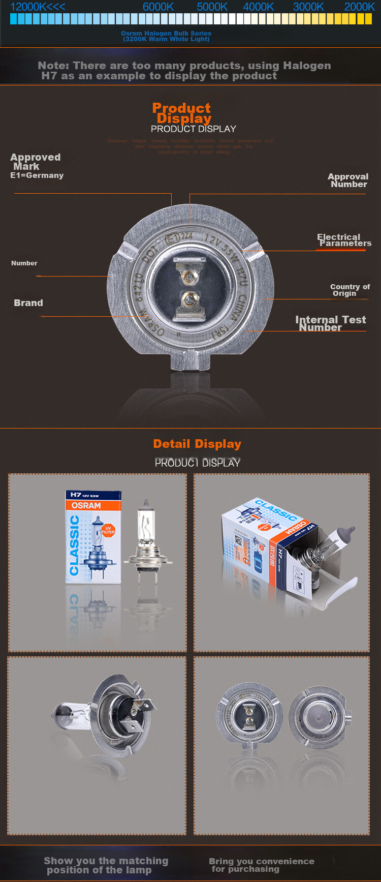 OSRAM 9006/HB4 Automotive Headlight Bulb, High And Low Beam, Halogen Lamp, Standard Type, 12V (Single Pack) 6