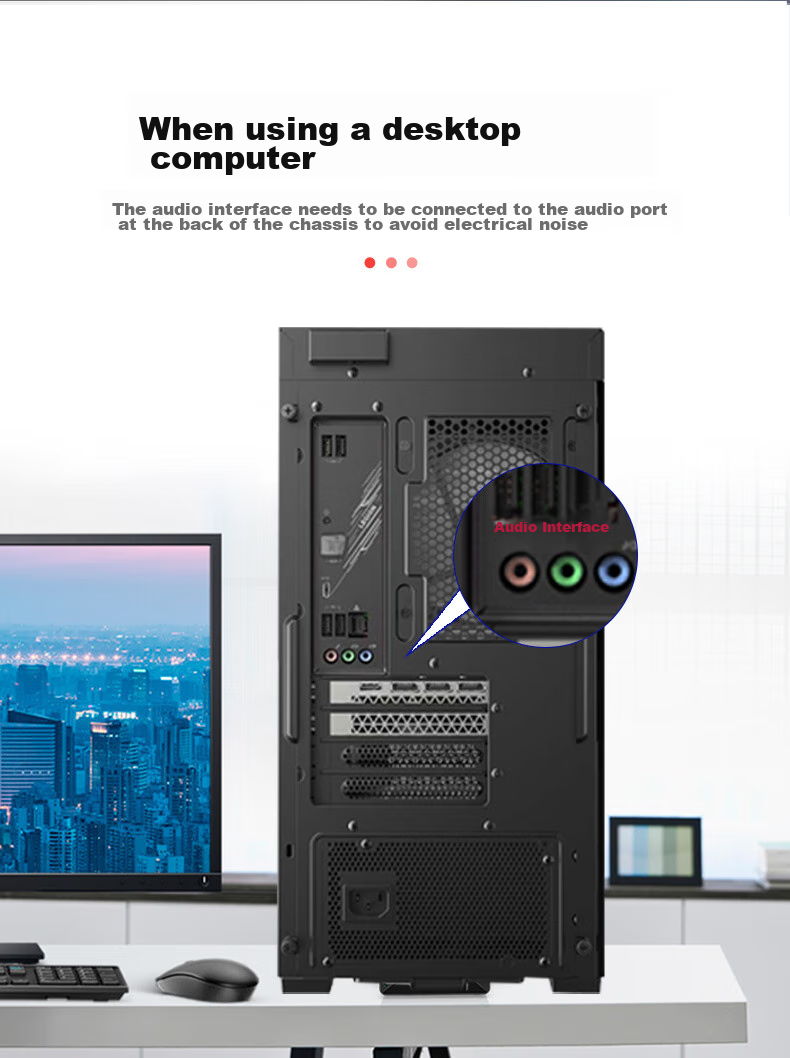 NINTAUS Microphone, Computer Wired Microphone, Desktop Computer, Laptop, Desktop Online Course, Video Conference, E-Sports Gaming, Voice Recording, Live Streaming, External Sound Card Y100B 11