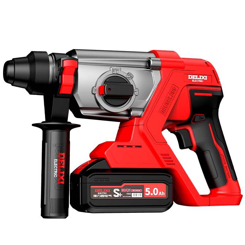 Delixi Electric 21V Brushless Lithium Battery Cordless Rotary Hammer Drill Multi-Function High-Power Electric Tool for Home Use