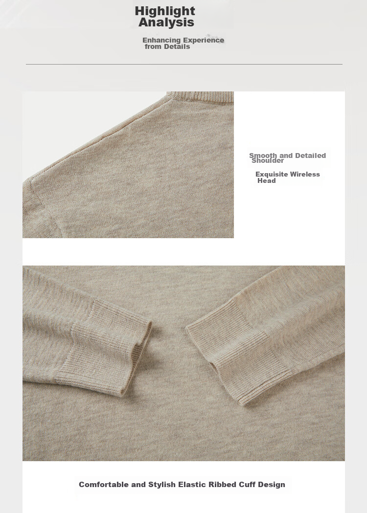 HLA Long-Sleeve Knit Sweater for Men, Lightweight Business Pure Wool Thermal Undershirt for Winter 4