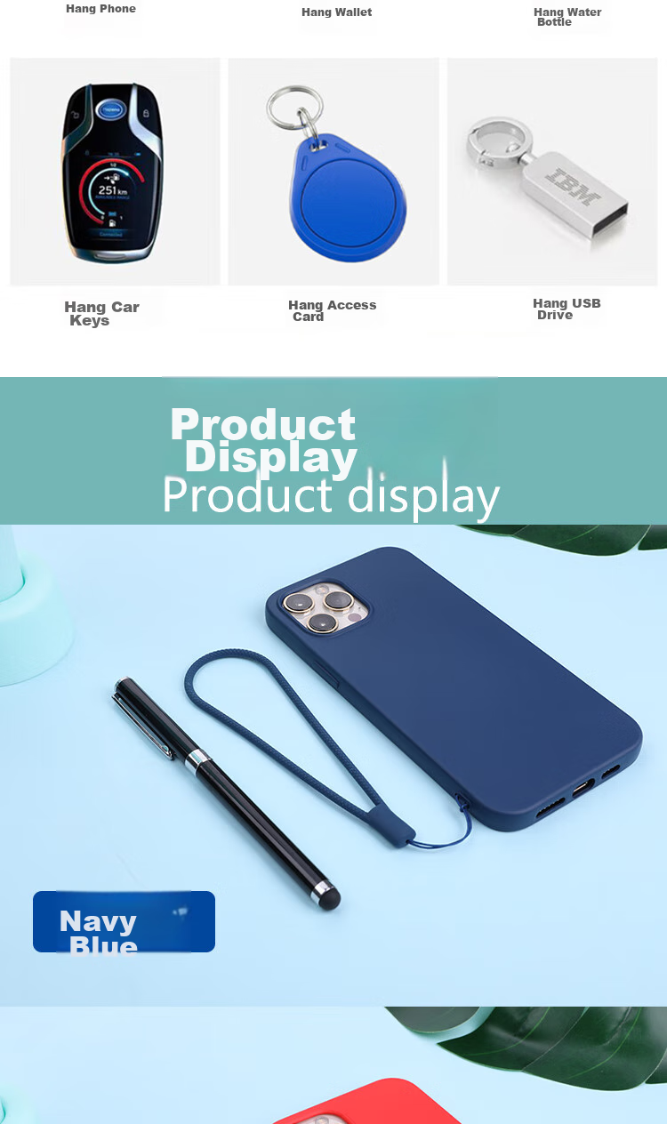 ESCASE Phone Lanyard, Camera Silicone Wrist Strap, Wallet USB Drive Key ID Pendant, Apple IPhone 16 Huawei Mate 70 Pro+ Phone Soft Style ES-XS4 Light Blue 7