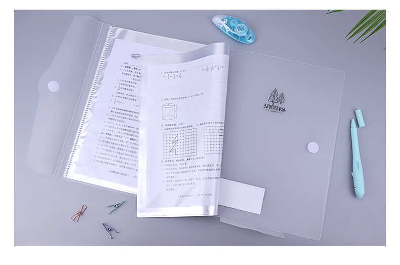 Bailiwen B3232 Transparent White A3 Student Exam Paper Storage Folder, 20 Pages Folded Loose-Leaf Document Folder, Sheet Music Storage Folder, Certificate Collection Folder, Prenatal Report Storage Folder 9