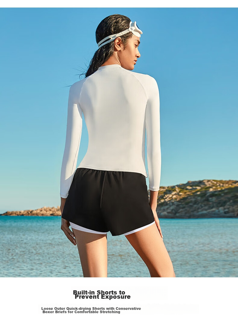 BALNEAIRE [Yu Wenwen's Style] Surfing Fashion Two-Piece Swimsuit, Beach Swimwear, Sun Protection, Chlorine Resistant, 83749 L 6