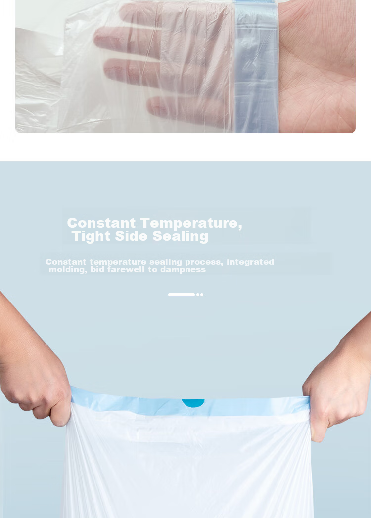 JD Jingzao Tear-Free Drawstring Garbage Bags 45x50cm 300pcs Extra Thick 20μ 2-Layer Handle Kitchen Household Medium Size 8