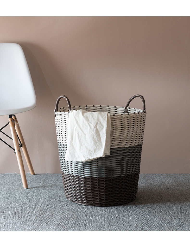 Weijian Large Capacity Foldable Rattan-Like Laundry Hamper, Clothes Storage Basket, 41*30*38cm 11