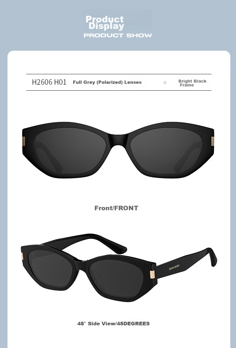 HELEN KELLER Sunglasses for Men And Women, New Style UV Protection Polarized Sunglasses for Driving, Outdoor Sun Protection, High-End Cat-Eye Sunglasses 43