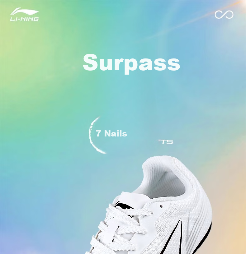 Li-Ning Track Shoes Professional Spikes Thick-Soled for Youth And Adults Short Medium Long-Distance Running Spikes for Physical Exams, High School Entrance Exams, And Long Jump Competitions 1