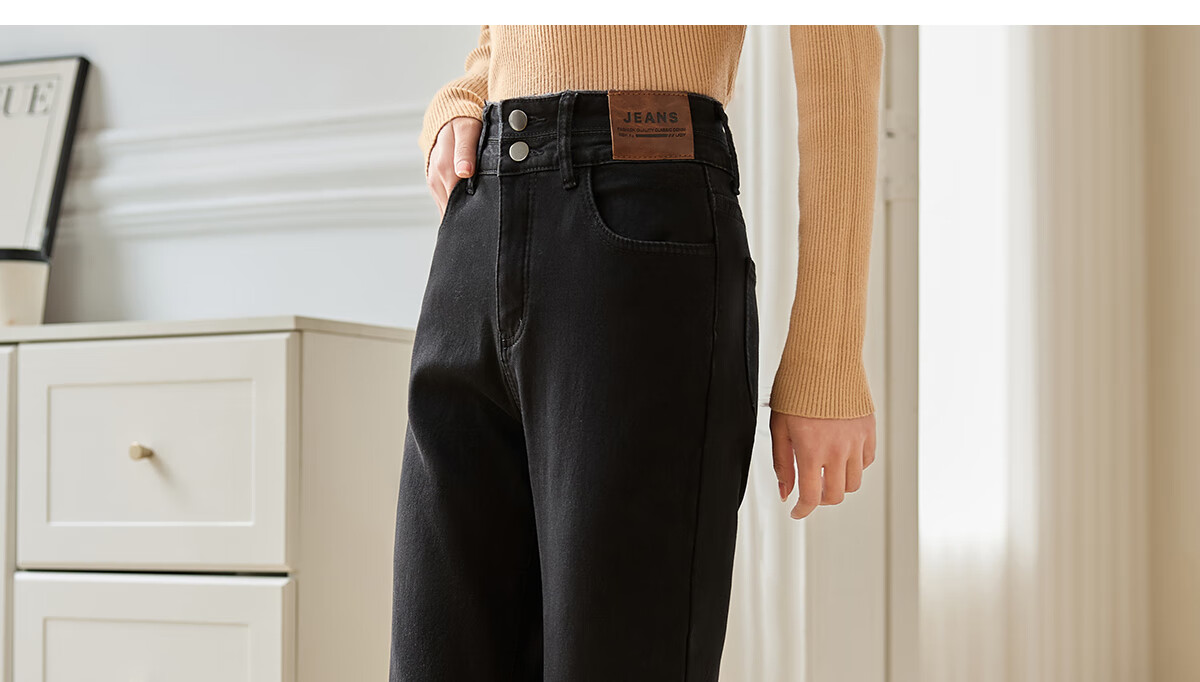 PinCai Autumn Winter Fleece-Lined High-Waist Slim Fit Skinny Jeans for Women Stretch Warm Pants P139N3231 14