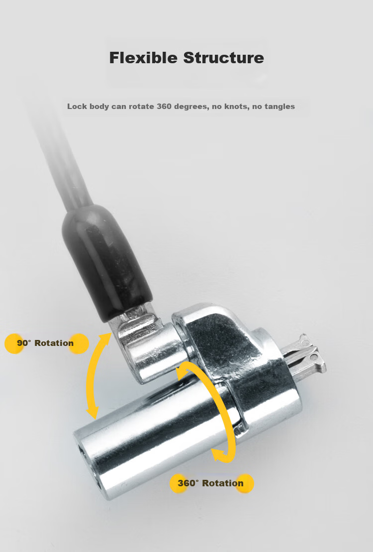 HAILE Laptop Lock Anti-Theft Lock Password Lock, Suitable for HP Lenovo 6*2.5mm Laptop Lock Hole, AL-11 4