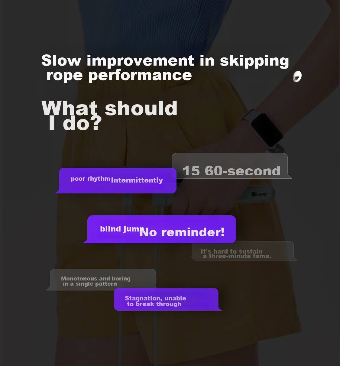 Keep Jump Rope Counter, 60S Countdown Timer, Recommended for Middle School Students' Exams, Adult Fat-Burning Training, Children's Exam-Specific Exercise 1