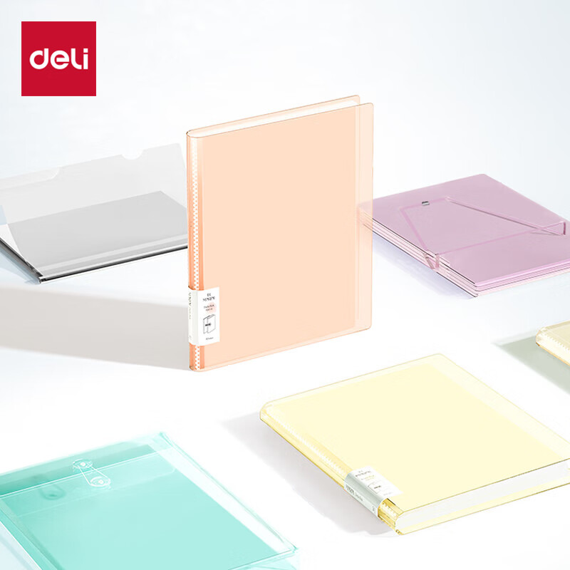 Deli A4 PP Skin-Friendly Document Folder with Sleeves for Prenatal Check-Ups, Report Storage, Certificates Collection, And Sheet Music Organizer - Random Color PQ603-30