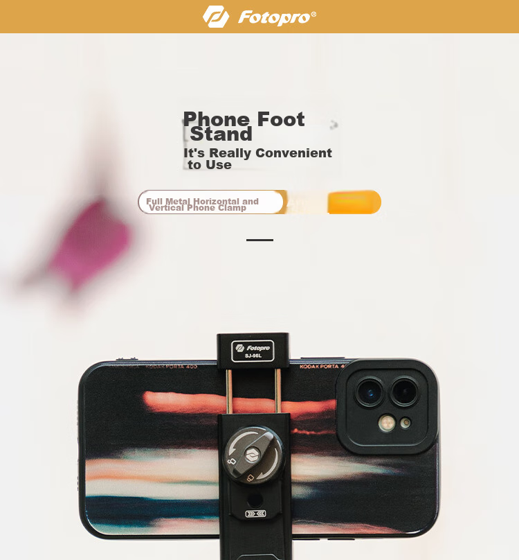 Fotopro SJ-96L Akar Yan-Tail Groove, All-Metal Double Cold Shoe with Expandable Design, Horizontal And Vertical Camera Phone Clamp 1