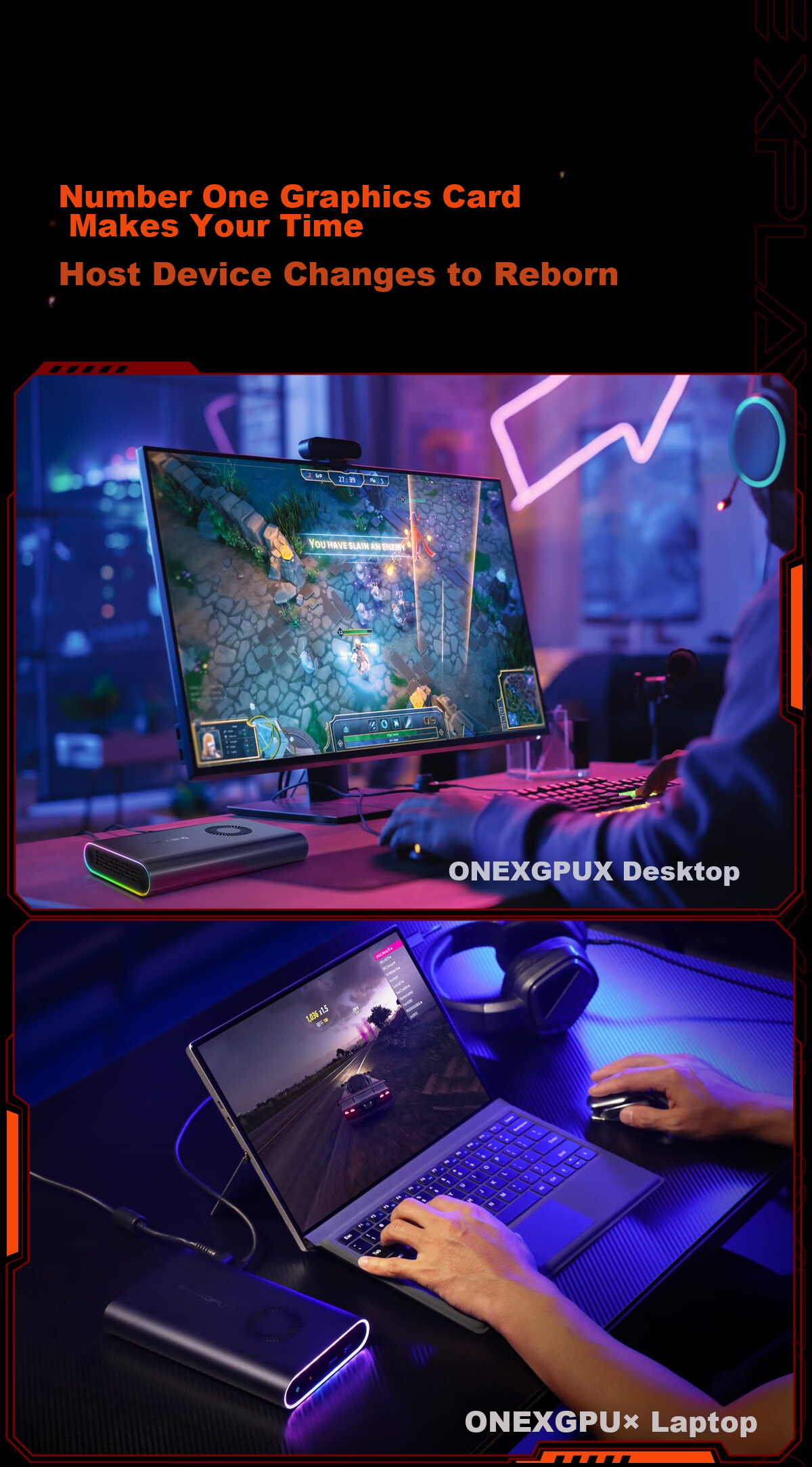 One XPlayer ONEXGPU Graphics Card Expansion Dock for Laptop, Tablet, PC Gaming Handheld, External AMD 7800M Independent Thunderbolt Graphics Card 22
