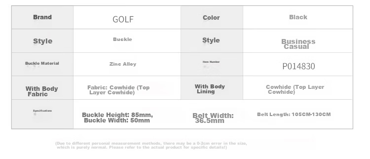 GOLF Pin Buckle Leather Belt for Men, Double-Sided Cowhide Wear-Resistant Waistband for Middle-Aged And Young Men, Gift Box Set, Present for Father 12