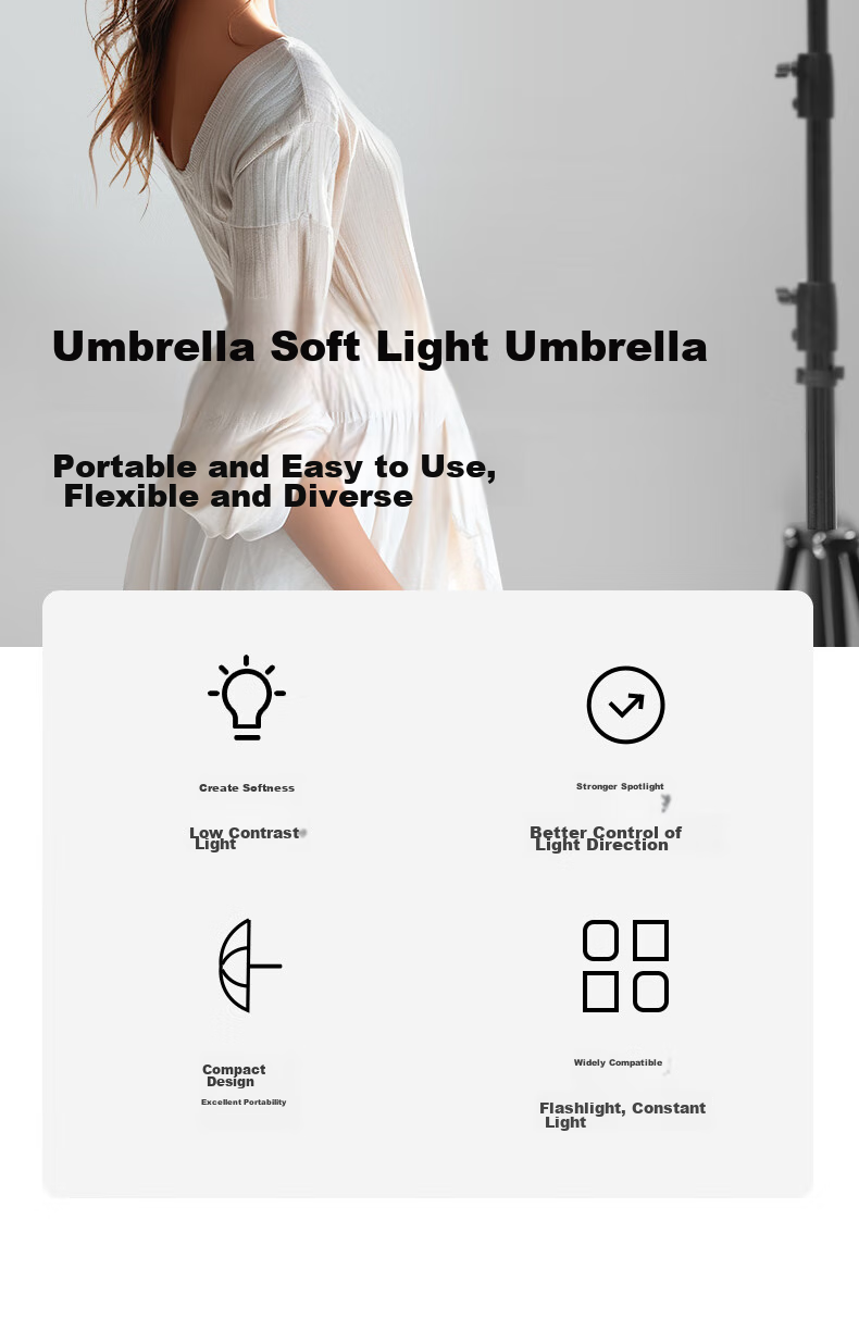 AMBITFUL Soft Light Umbrella 40-Inch Studio Soft Light Umbrella, Reflector Umbrella, Photography Umbrella, ID Umbrella, Studio Umbrella, Portrait And Still Life Soft Light Photography Umbrella, Light Blocking Umbrella 2