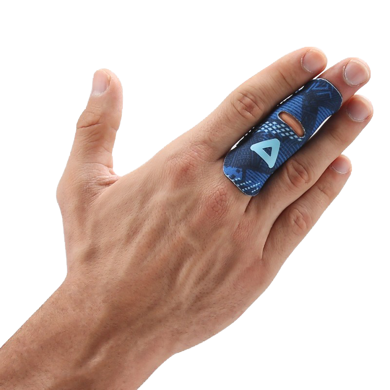 AQ Finger Immobilization Protective Sleeve for Sports, Basketball, Volleyball, Blue Totem Straight Tube Style, Single Piece B30914L/XL