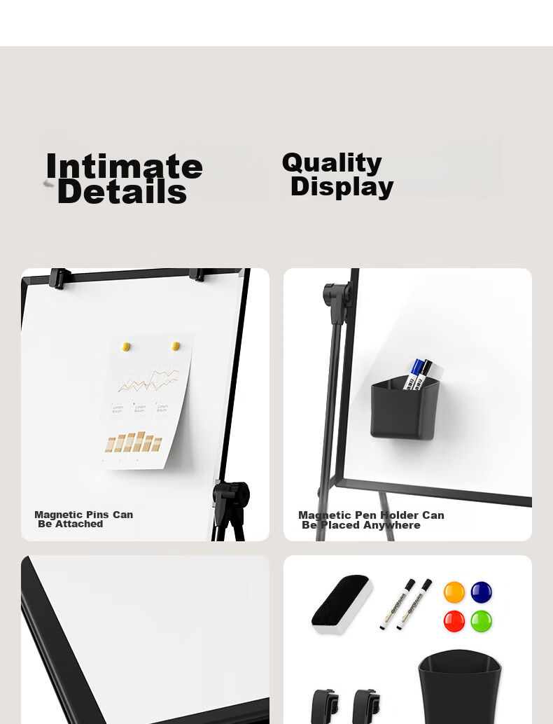 Deli U-Shaped Double-Sided Adjustable Whiteboard Writing Board, Small Blackboard for Home Use, Children's Teaching And Training, Memo Pad, Flip-Fold Whiteboard Paper, Erasable Magnetic Blackboard with Stand, 90*60cm 13
