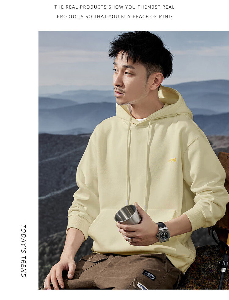 JEEP Men's Hooded Sweatshirt, Heavyweight Hoodie Jacket for Men, Loose-Fitting Spring And Autumn Outerwear for Men in 2026 11