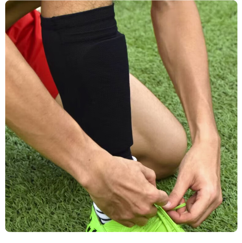Chidong Soccer Shin Guard Socks, Adult And Children's Double-Layer Breathable Mesh Elastic Calf Sleeves with Insert Plate for Fixation, Size S 12