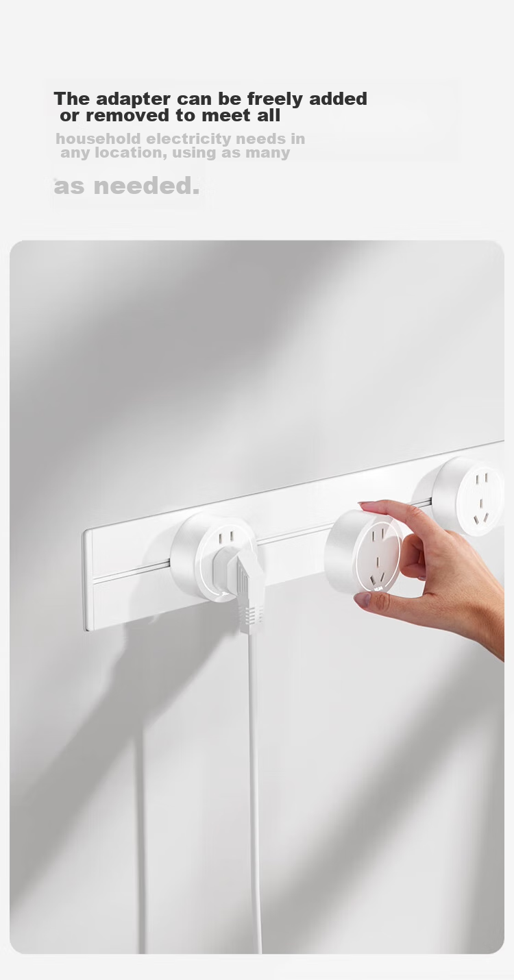 Aokesi Embedded Track Socket, Mobile Rail Power Strip for Home Kitchen Use, Sliding Concealed Track Socket Switch, 60cm Track + 4 Five-Hole White Sockets 10