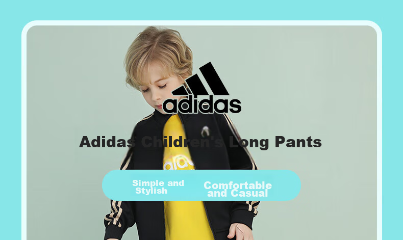Adidas Children's Pants, Autumn Outdoor Casual Sports Trousers, Windproof Joggers, Red/white, Size 116 1