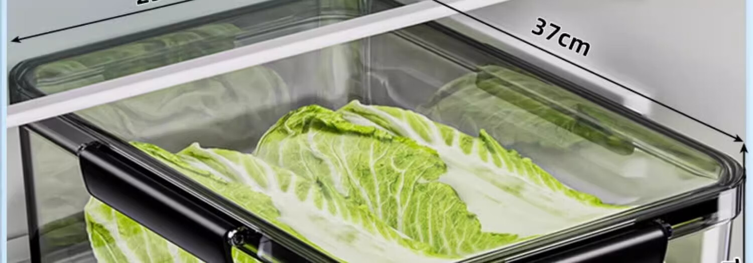 KATEI STORY Japanese Refrigerator Storage Box, Food-Grade Specialized Fresh-Keeping Box, Large Capacity Freezer Fruit Organizer, Sealed Container for Vegetables 9