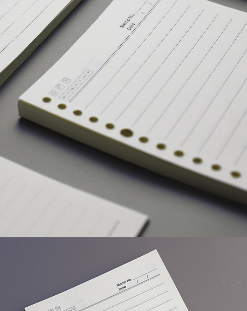 XUCHEN B5 Loose-Leaf Paper 100gsm 80 Sheets 160 Pages 9-Hole Refill Notebook Inner Pages Lined Thickened Replacement Core Memo Book 1 Pack Customizable Logo 2