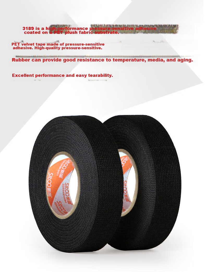 Sitoo Electrical Tape for Car Wiring Harness, Heat-Resistant Engine Wrap, Noise Reduction Insulation Tape, Black Tape to Eliminate Car Body Vibration, 2 Rolls, 19mm Wide * 15m Long 3