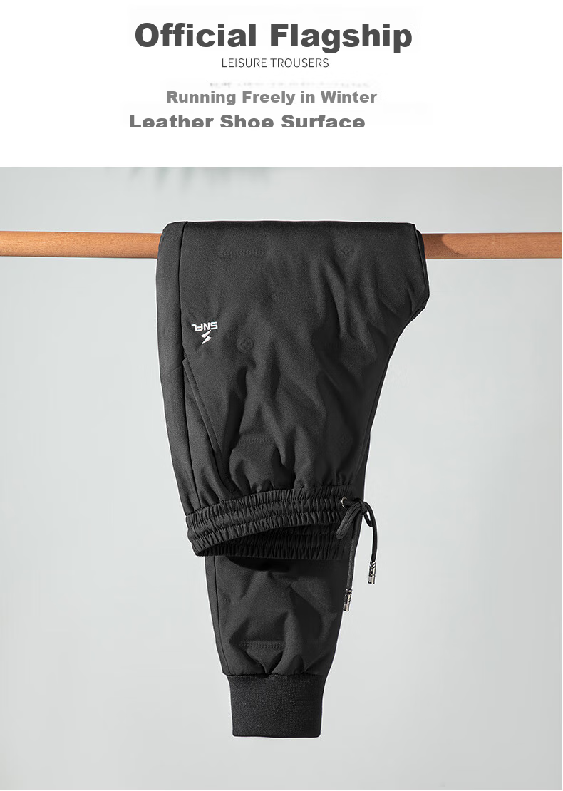 SNOWFLYING Men's Goose Down Pants, Thickened Winter Warm Patch, Straight-Leg Windproof Outdoor Casual Trousers, Size 175 4