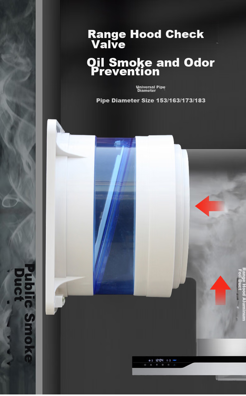 HSPA Flue Check Valve, Kitchen Range Hood Non-Return Valve, Public Flue Smoke Prevention Check Valve, Upgraded And Thickened 2013 2