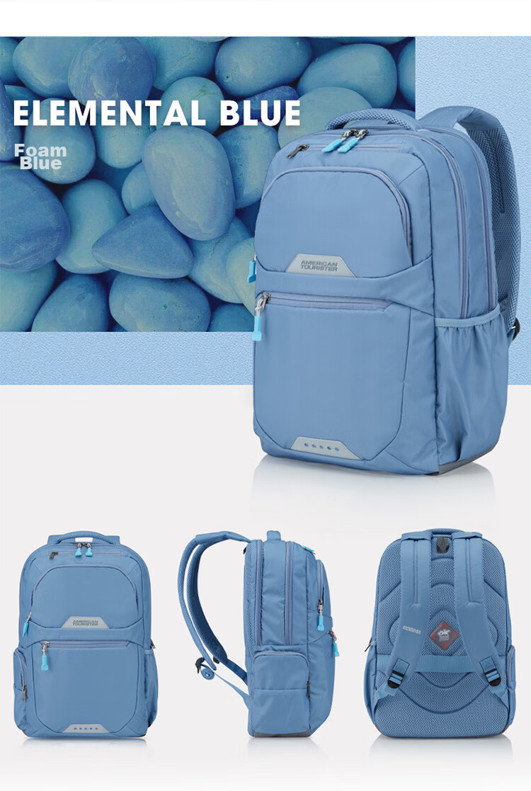 American Tourister Backpack Travel Bag Sports Bag Large Capacity Commuter Laptop Bag Upgraded Version Celebrity Edition QI5 Dark Blue 19