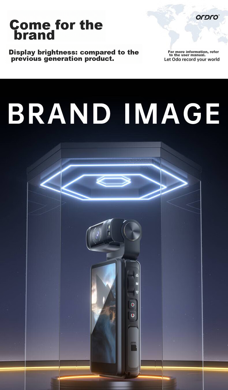 ORDRO [2026 Super Value] M3 5K Action Camera, 3.5-Inch Pocket3 Handheld Gimbal Camera, for Meetings, Vlogging, Travel, Cycling, Fishing, Portable And Personal Use 1