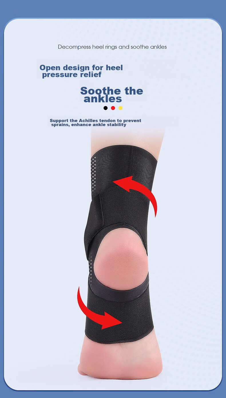 Chidong Ankle Support Bandage for Sports Protection, Basketball Running Sprain Prevention, Breathable Black Pair, Size L 6