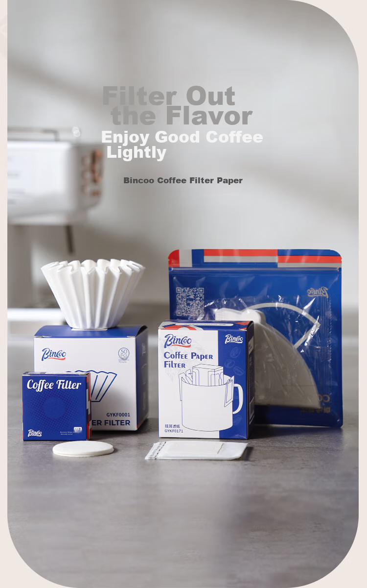 Bincoo Coffee Filter Paper, Pour-Over Coffee Fan-Shaped Filter Paper, Home Drip-Style American Coffee Maker Universal Filter Paper 2