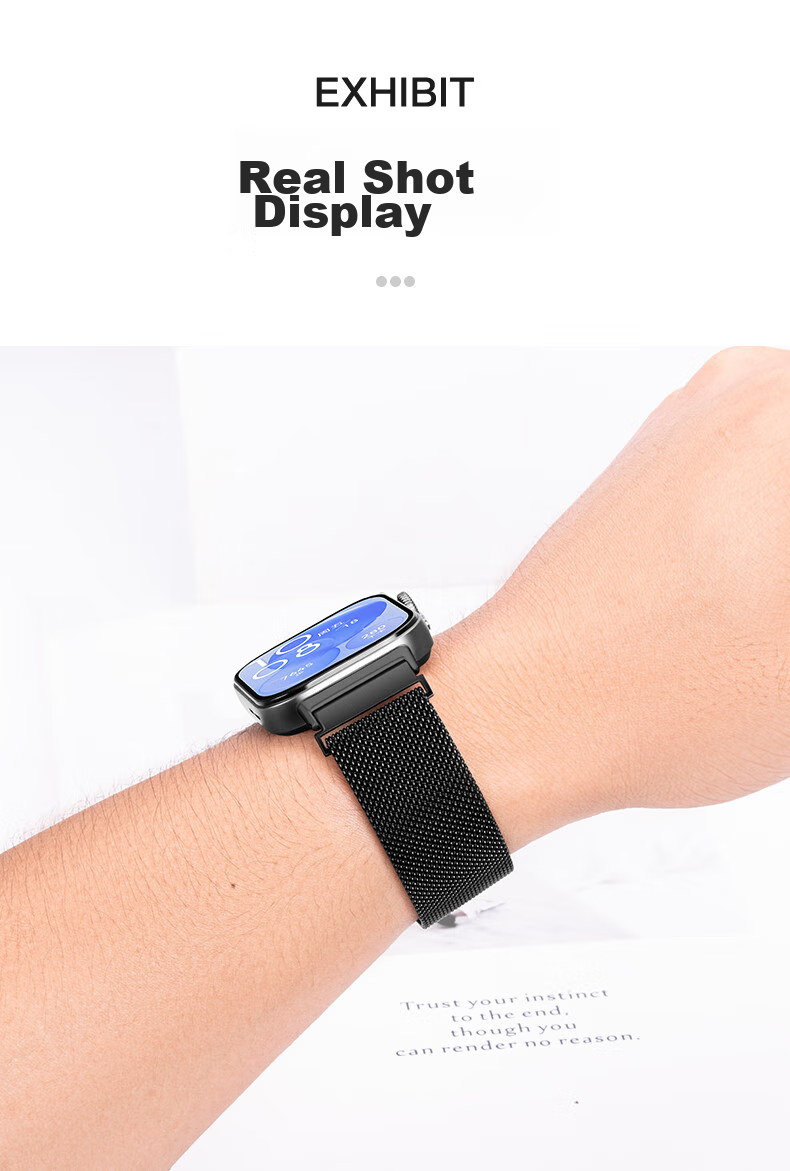 Weiqiantu Compatible with Huawei FIT4pro/FIT4/FIT3 Watch Band, Milanese Magnetic Stainless Steel Huawei Fit4pro Watch Band for Men And Women, 20MM Interface [Rose Pink] 8