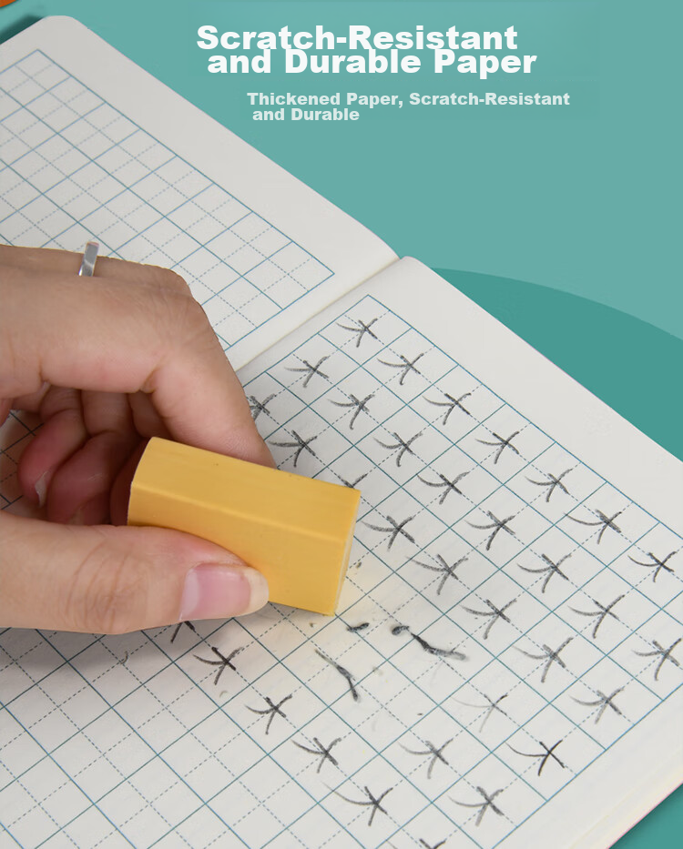 Duoliboshi 36k Tian Ge Ben 8 Grids 11 Lines 22 Sheets with Built-In Book Cover, Tian Zi Ge Writing Practice Notebook for Kindergarten And Primary School Students in Grades 1-3, National Standard Thickened 5 Books [Essential for Students] 7